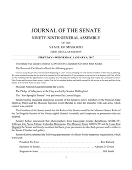Journal of the Senate Ninety-Ninth General Assembly of the State of Missouri First Regular Session