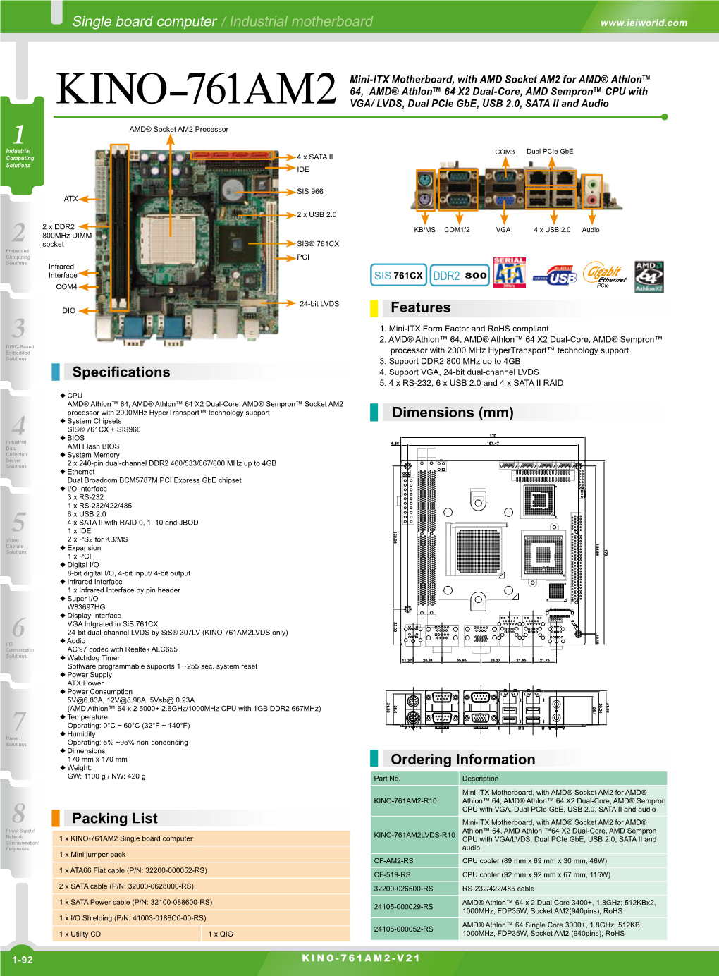 Mini-ITX Motherboard, with AMD Socket AM2 for AMD