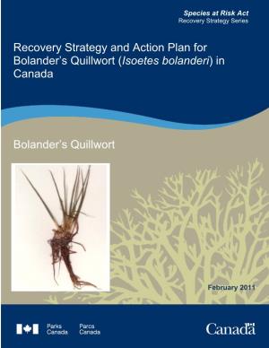 Recovery Strategy and Action Plan for Bolander's Quillwort (Isoetes