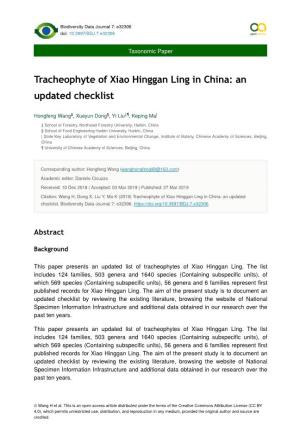 Tracheophyte of Xiao Hinggan Ling in China: an Updated Checklist