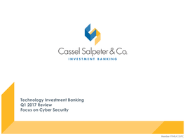 Q1 – 2017 Tech Review: Focus on Cyber Security