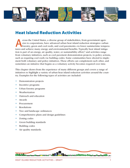 Reducing Urban Heat Islands