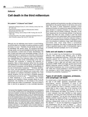 Cell Death in the Third Millennium