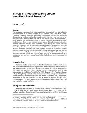 Effects of a Prescribed Fire on Oak Woodland Stand Structure1