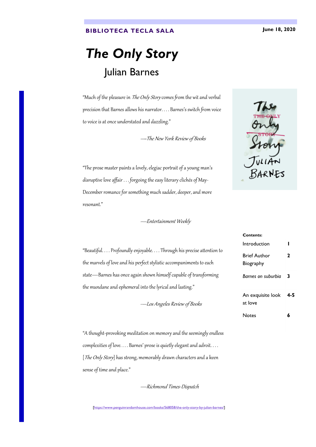 The Only Story Julian Barnes