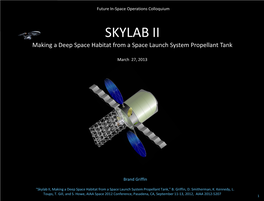 SKYLAB II B Griffin Making a Deep Space Habitat from a Space Launch System Propellant Tank