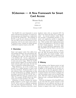 Scdaemon — a New Framework for Smart Card Access