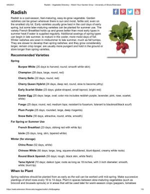 Radish - Vegetable Directory - Watch Your Garden Grow - University of Illinois Extension