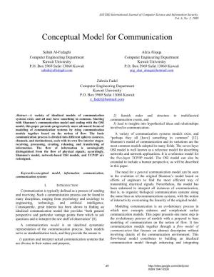 Conceptual Model for Communication