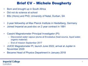 Brief CV – Michele Dougherty
