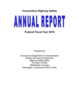 Connecticut Highway Safety Federal Fiscal Year 2018