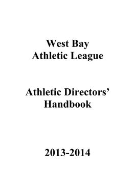 West Bay Athletic League Athletic Directors' Handbook 2013-2014