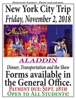 Aladdin NYC Trip