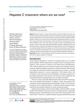 Hepatitis C Treatment: Where Are We Now?