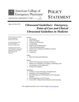 ACEP Ultrasound Guidelines