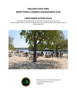 Holland State Park Phase 2 General Management Plan Approvals