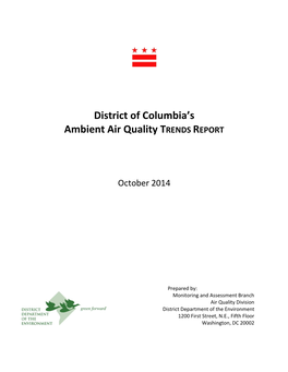 District of Columbia's Ambient Air Quality TRENDS REPORT