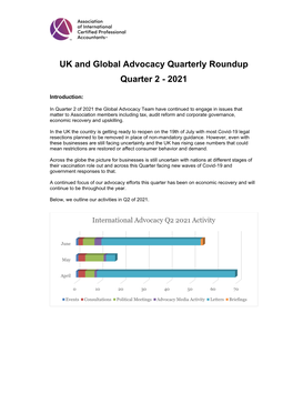UK and Global Advocacy Quarterly Roundup Quarter 2 - 2021