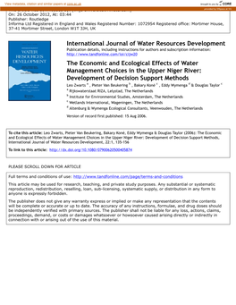 The Economic and Ecological Effects of Water Management