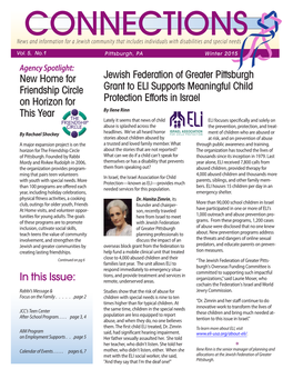 New Home for Friendship Circle on Horizon for This Year in This Issue: Jewish Federation of Greater Pittsburgh Grant to ELI Supp