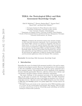TERA: the Toxicological Effect and Risk Assessment Knowledge Graph