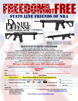 WI-19 DANIEL DEFENSE M4 Raffle Flyer