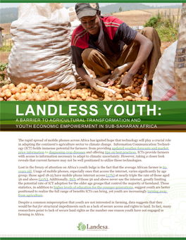 Landless Youth: a Barrier to Agricultural Transformation and Youth Economic Empowerment in Sub-Saharan Africa