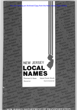 New Jersey Local Names 1986