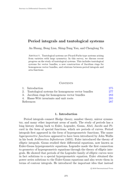 Period Integrals and Tautological Systems