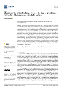 Characteristics of the Exchange Flow of the Bay of Quinte and Its Sheltered Embayments with Lake Ontario