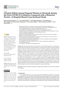 Lifestyle Habits Among Pregnant Women in Denmark During the First COVID-19 Lockdown Compared with a Historical Period—A Hospital-Based Cross-Sectional Study