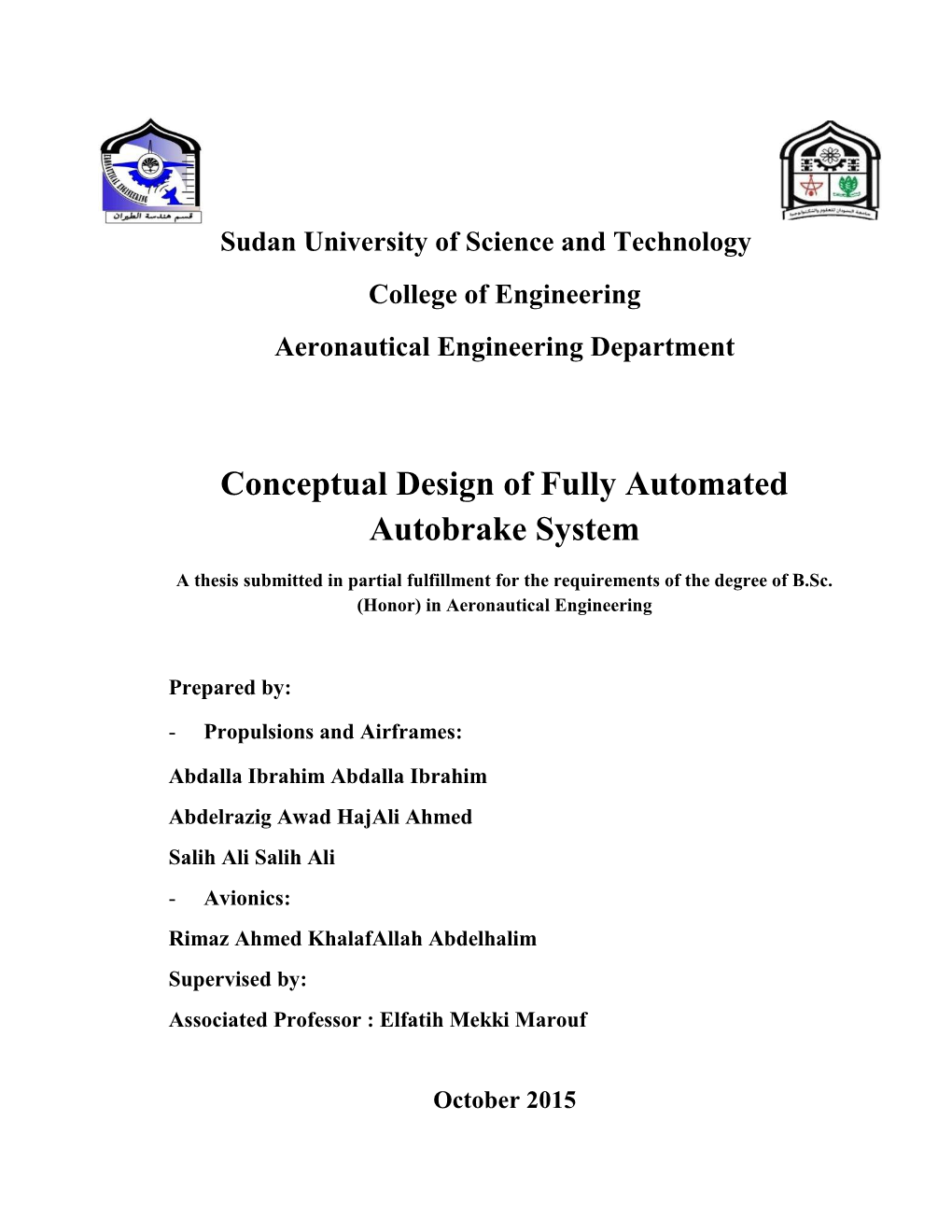 Conceptual Design of Fully Automated Autobrake System