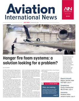 Hangar Fire Foam Systems: a Problem in the Aviation Industry, with One Event Occuring on Average Every Six Weeks