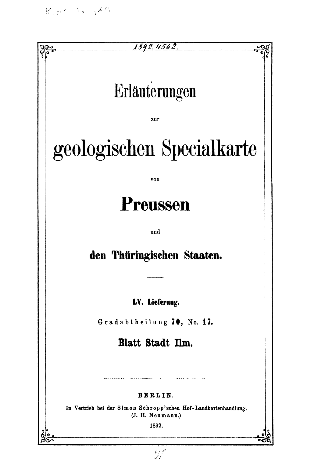 Geologischen Specialkarte