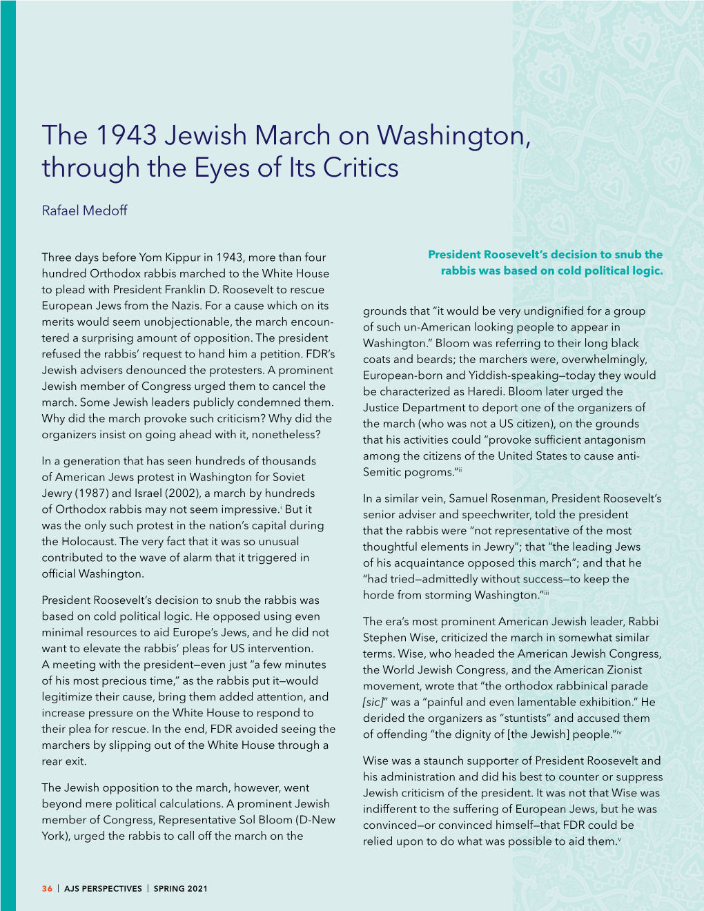 The 1943 Jewish March on Washington, Through the Eyes of Its Critics