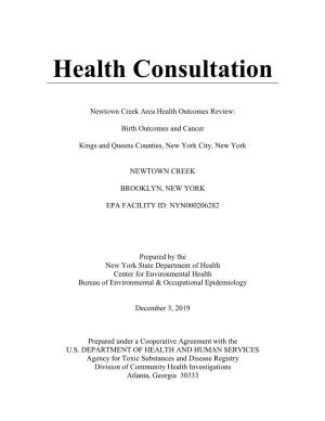 Health Consultation Newtown Creek Kings and Queens Counties