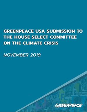 Greenpeace USA Select Committee Submission