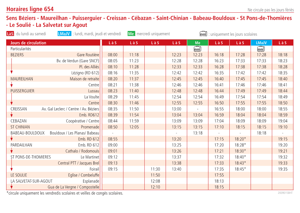 Horaires Ligne