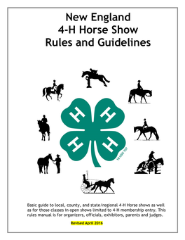 New England 4-H Horse Show Rules and Guidelines