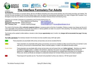 The Interface Formulary for Adults