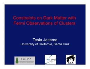 Constraints on Dark Matter with Fermi Observations of Clusters