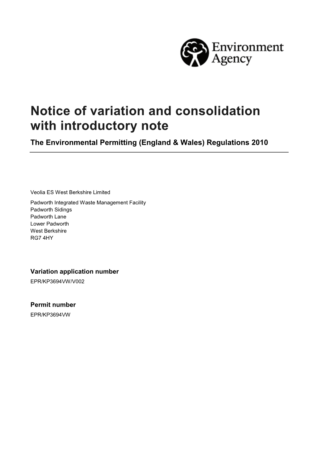 Permitting (England & Wales) Regulations 2010