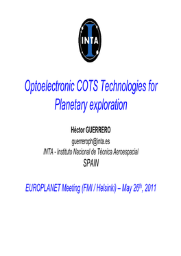 Optoelectronic COTS Technologies for Planetary Exploration