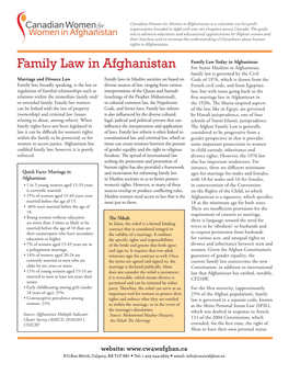 Family Law in Afghanistan