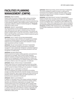 Facilities Planning Management (CMFM)