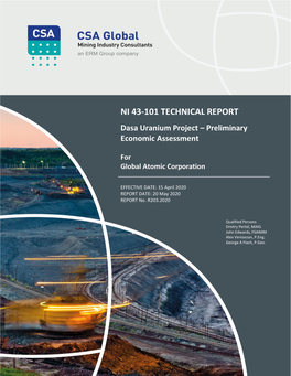 NI 43-101 TECHNICAL REPORT Dasa Uranium Project
