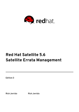 Red Hat Satellite 5.6 Satellite Errata Management