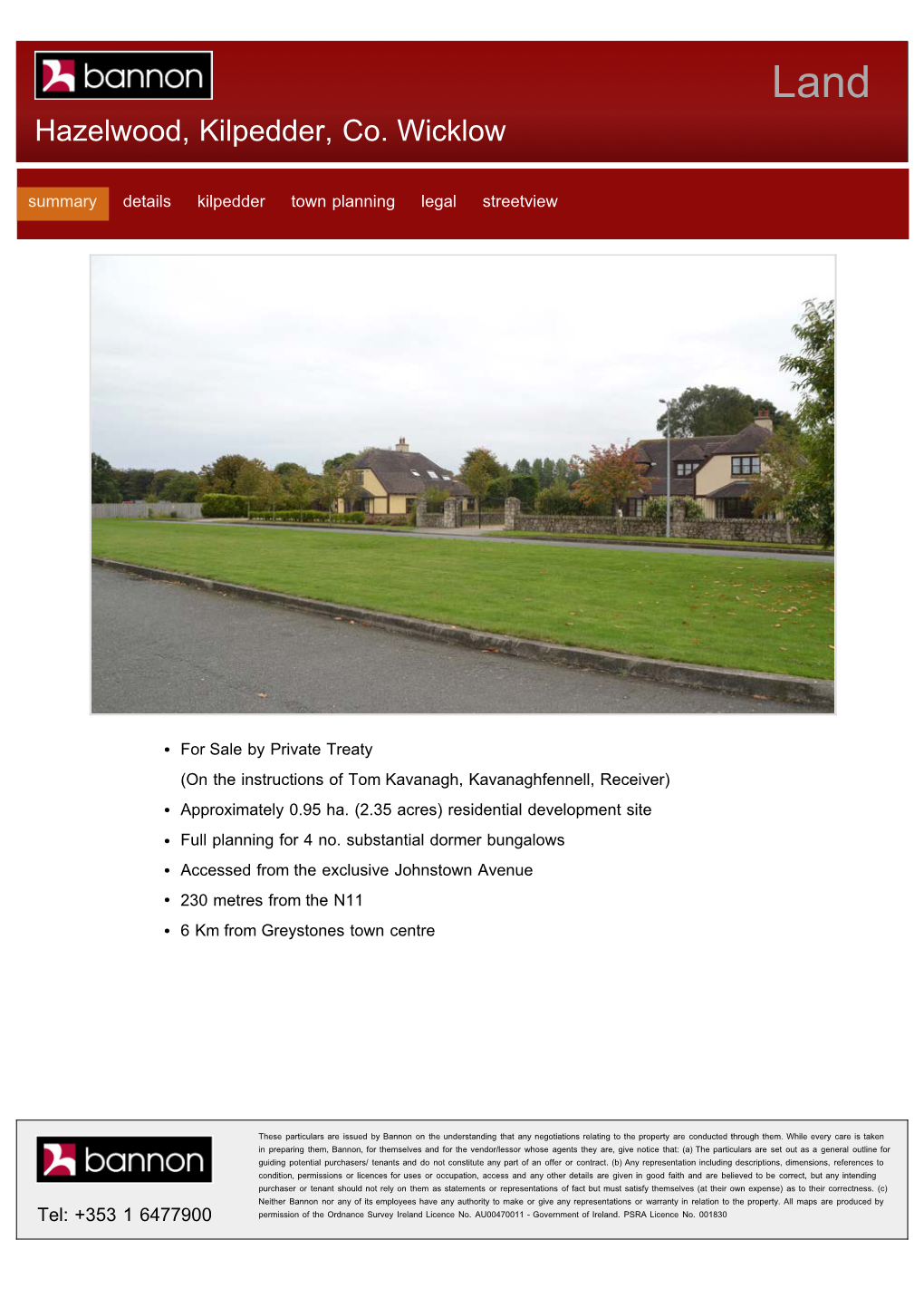 Hazelwood, Kilpedder, Co. Wicklow Summary Details Kilpedder Town Planning Legal Streetview