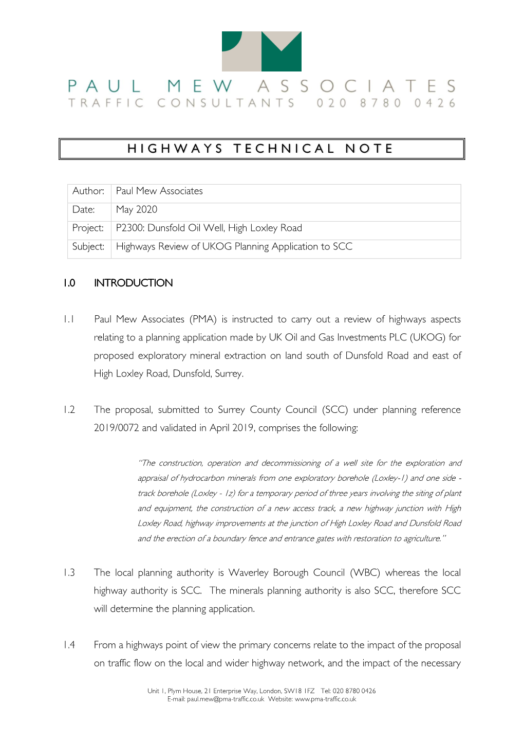 Highways Technical Note