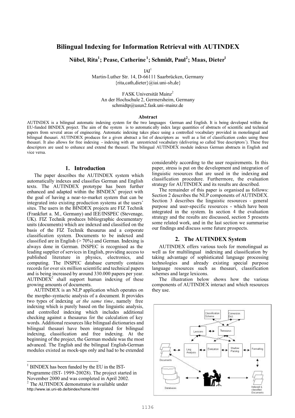 Bilingual Indexing for Information Retrieval with AUTINDEX